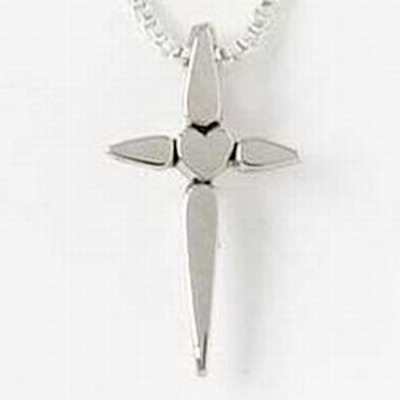 Necklace-Cross-Starpoints & Heart W/18" Chain (Sterling Silver) | SHOPtheWORD