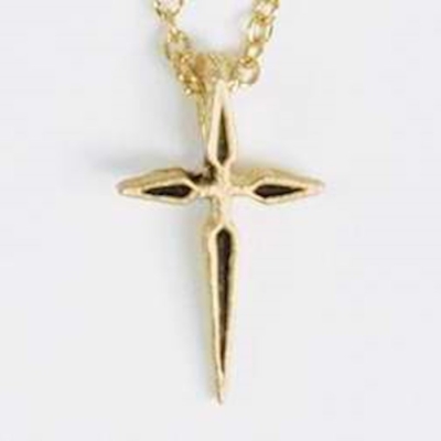 Necklace-Cross-Pointed w/18" Chain-Small-Gold Plated | SHOPtheWORD