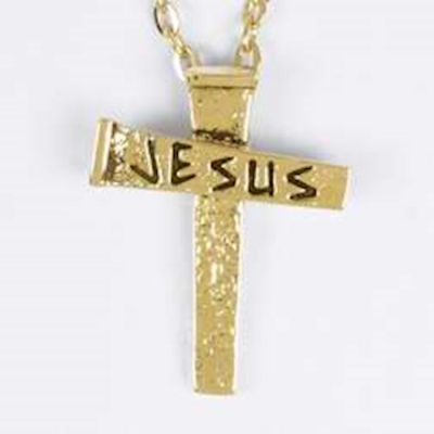 Necklace-Cross-Jesus Nail w/24" Chain-Gold Plated | SHOPtheWORD