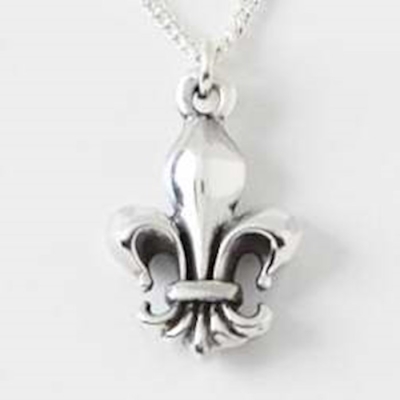Necklace-Fleur De Lis w/18" Curb Chain (Sterling Silver) | SHOPtheWORD