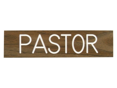 Sign-Pastor-Adhesive Back-Wood Grain (2 x 8) | SHOPtheWORD