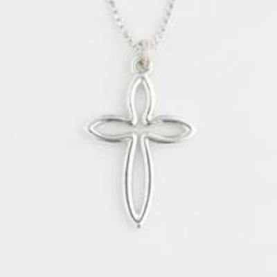 Necklace-Petal Cross w/18" Chain (Sterling Silver) | SHOPtheWORD