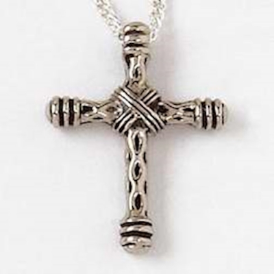 Necklace-Textured Wrap Cross w/20" Chain (Sterling Silver) | SHOPtheWORD