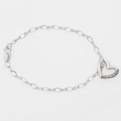 Bracelet-Love Never Fails Heart-8" Adjustable Sterling Silver | SHOPtheWORD