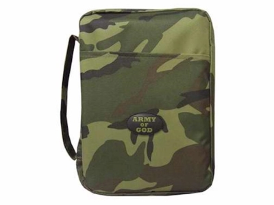 Bible Cover-Kids-Canvas W/Rubber Patch-Army Of God-XLG-Camouflage | SHOPtheWORD