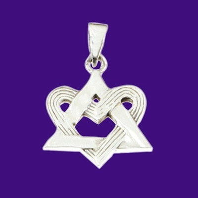 Necklace-Star Of David w/Heart Entwined (Sterling Silver)-20" Chain | SHOPtheWORD