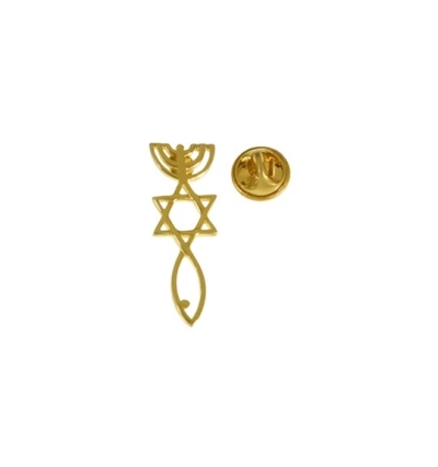 Lapel Pin-Messianic Seal Roots Symbol-Gold Plated | SHOPtheWORD