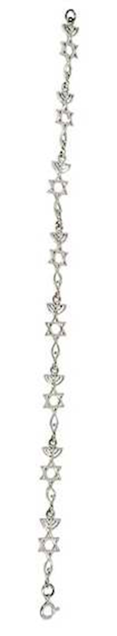 Bracelet-Messianic Seal Roots Symbol (Sterling Silver)-7" | SHOPtheWORD