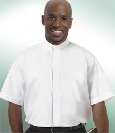 Clerical Shirt-Short Sleeve Tab Collar-19 In-White | SHOPtheWORD