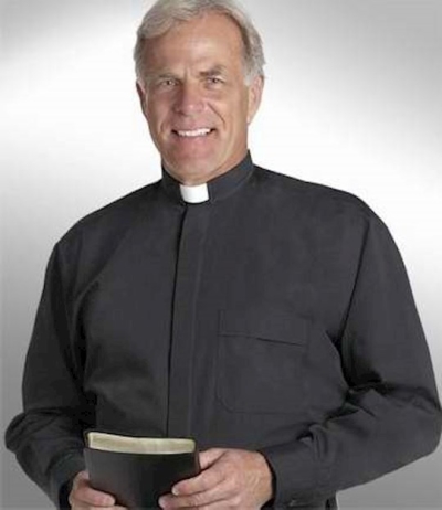 Clerical Shirt-Long Sleeve Tab Collar-15.5X34/35-Black | SHOPtheWORD