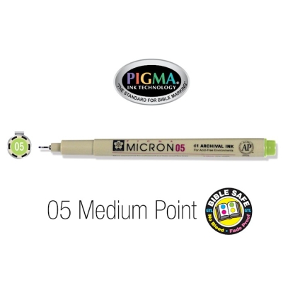 Pen-Pigma Micron Pen (05)-Lt Green | SHOPtheWORD