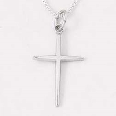 Necklace-Small Round Point Cross w/18" Chain (Sterling Silver) | SHOPtheWORD