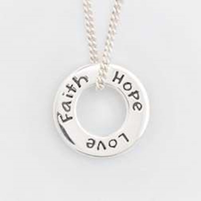 Necklace-Faith Hope Love-Sterling Silver w/18" Chain (Sterling Silver) | SHOPtheWORD