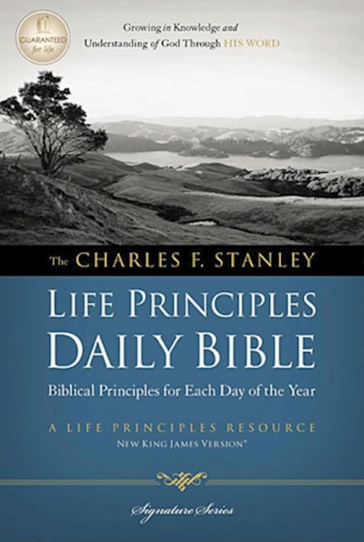 NKJV Charles Stanley Life Principles Daily Bible-Softcover | SHOPtheWORD