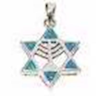 Necklace-Star of David-Blue Opal (Sterling Silver)-18" Chain | SHOPtheWORD