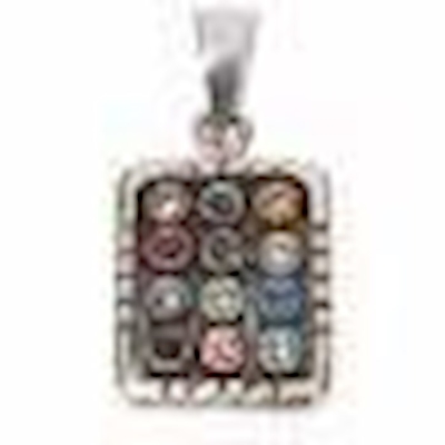 Necklace-12 Tribes Breastplate w/Zirconia (Sterling Silver)-18" Chain | SHOPtheWORD