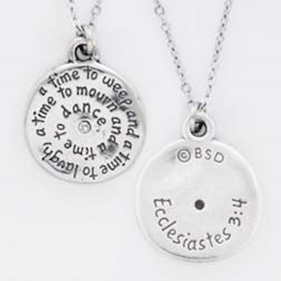Necklace-Laugh/Ecclesiastes 3:4 w/Rhinestone w/18" Chain-Pewter | SHOPtheWORD