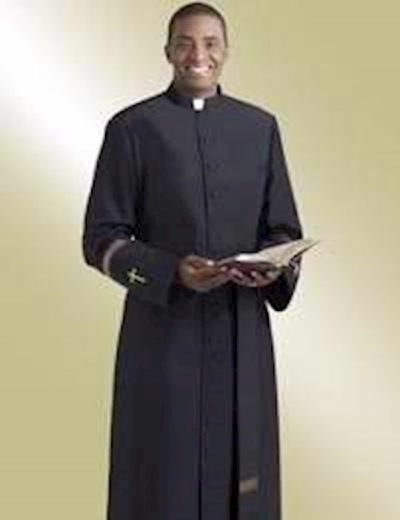 Clergy Cassock-H210-Chest 46-49/Neck 18/Sleeve 36-Black | SHOPtheWORD