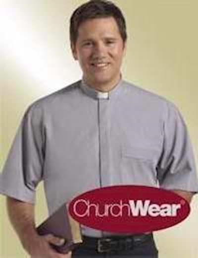 Clerical Shirt-Short Sleeve Tab Collar-20 In-Grey | SHOPtheWORD