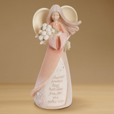 Figurine-Foundations-Mother Angel w/Bouquet Of Tulips | SHOPtheWORD