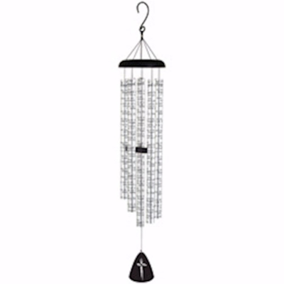 Wind Chime-Sonnet-Old Rugged Cross-Silver/Black (55") | SHOPtheWORD