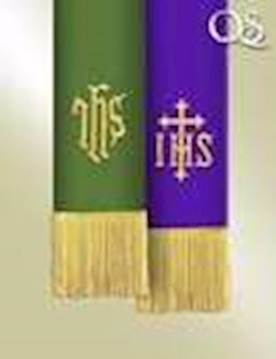 Bible Marker-Pavillion-Reversible Hunter/Purple w/IHS | SHOPtheWORD