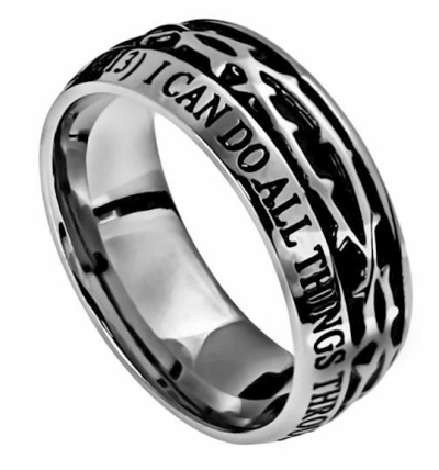 Ring-Crown Of Thorns-Christ My Strength (Mens)-Sz 11 | SHOPtheWORD