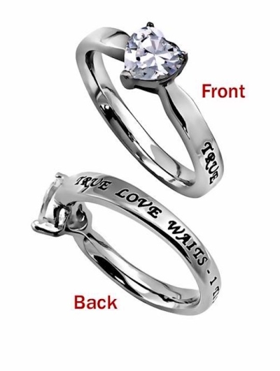 Ring-CZ Heart-True Love Waits-Sz 6 | SHOPtheWORD