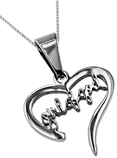 Necklace-Handwriting Heart-Girl Of God (18") | SHOPtheWORD