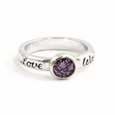 Ring-Love Waits w/Purple Epoxy (Ladies) (Sz 6)-Rhodium Plated | SHOPtheWORD