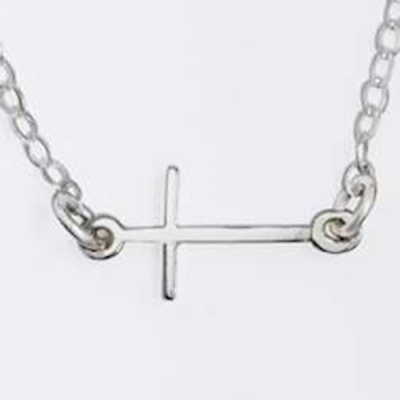 Necklace-Horizontal Cross W/18" Chain (Sterling Silver) | SHOPtheWORD