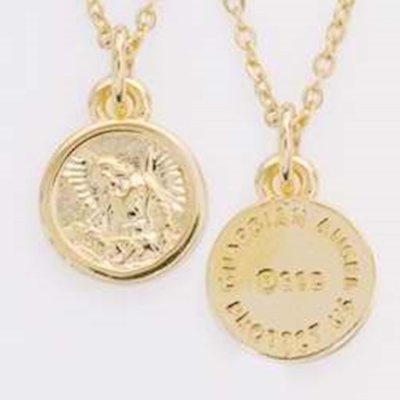 Necklace-Guardian Angel Protect Us (Child's) w/14" Chain-Gold Plated | SHOPtheWORD