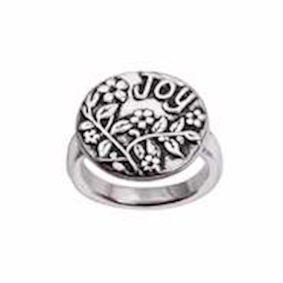 Ring-Joy w/Flowers (Ladies) (Sz 5)-Rhodium Plated | SHOPtheWORD