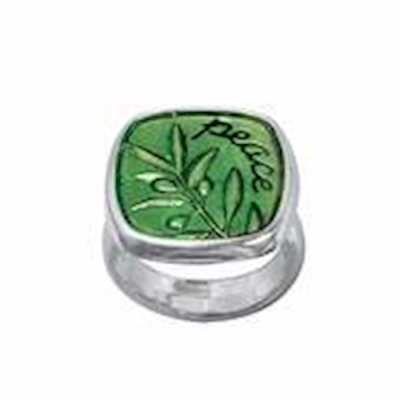 Ring-Peace w/Olive Branch (Ladies) (Sz 6)-Rhodium Plated | SHOPtheWORD