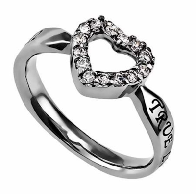 Ring-CZ Open Heart-True Love Waits-Sz 6 | SHOPtheWORD