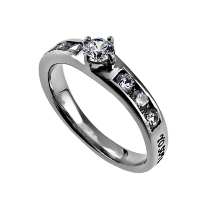 Span-Ring-Princess Solitaire-Beloved (Womens)-Sz 5 | SHOPtheWORD