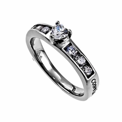 Span-Ring-Princess Solitaire-Trust (Womens)-Sz 7 | SHOPtheWORD