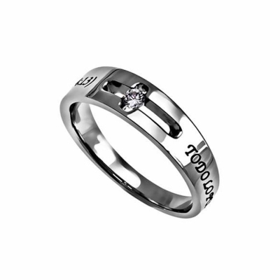 Span-Ring-Solitaire-Christ My Strength (Womens)-Sz 8 | SHOPtheWORD