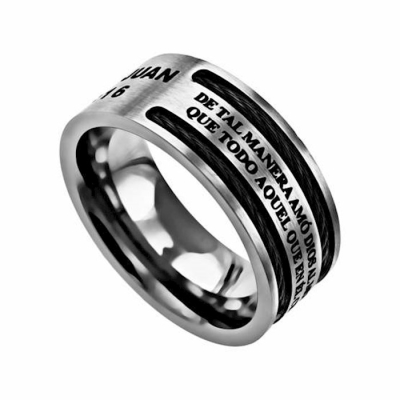 Span-Ring-Cable-John 3:16 (Mens)-Sz 9 | SHOPtheWORD