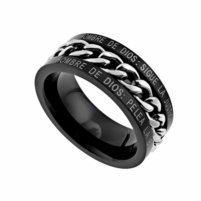 Span-Ring-Black Chain-Man Of God (Mens)-Sz 11 | SHOPtheWORD