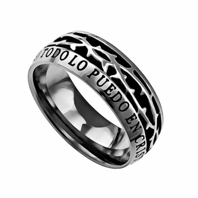 Span-Ring-Crown Of Thorns-Christ My Strength (Mens)-Sz 9 | SHOPtheWORD
