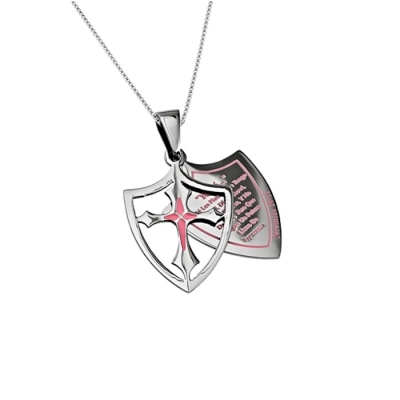 Span-Necklace-2 Piece Shield Cross-I Know (Womens)-18" Chain | SHOPtheWORD