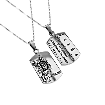 Span-Necklace-Dog Tag-Delight (Psalm 37:4)-18" Chain | SHOPtheWORD