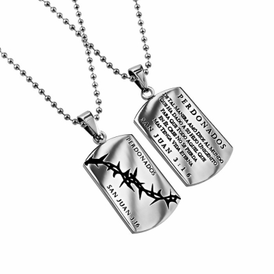 Span-Necklace-Dog Tag-Crown Of Thorns-Forgiven (Mens)-20" Chain | SHOPtheWORD