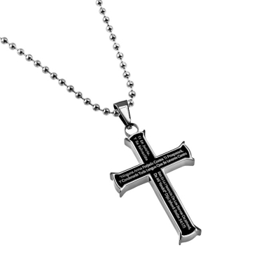 Span-Necklace-Black Iron Cross-No Weapon (Mens)-20" Chain | SHOPtheWORD
