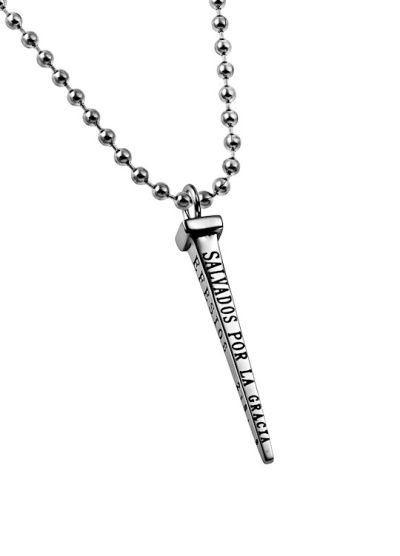 Span-Necklace-Nail-Saved By Grace (Mens)-20" Chain | SHOPtheWORD