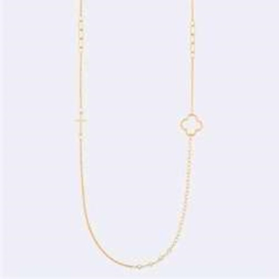 Necklace-Cross And Clover w/30" Chain-Gold Plated | SHOPtheWORD