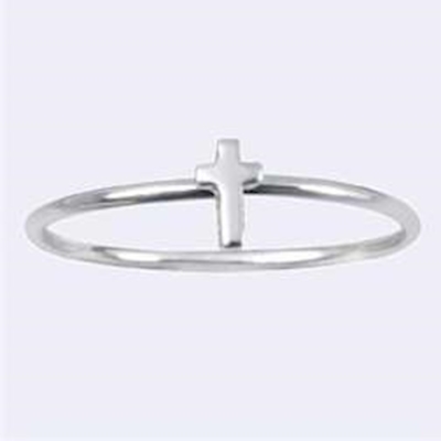 Ring-Tiny Cross (Ladies)-Stackable (Sterling Silver) (Size 5) | SHOPtheWORD