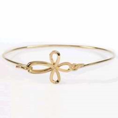 Bracelet-Ribbon Cross-Gold Plated | SHOPtheWORD