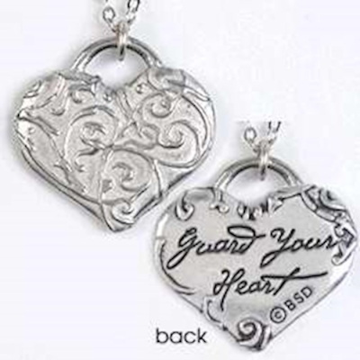 Necklace-Guard Your Heart w/20" Cable Chain-Pewter | SHOPtheWORD